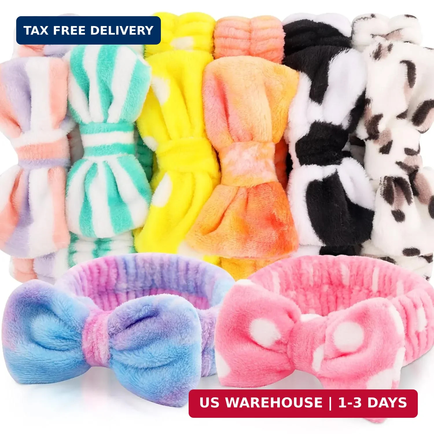 8pcs Spa Headband, Stocking Stuffers for Teen Girls Women, Bulk Cute Small