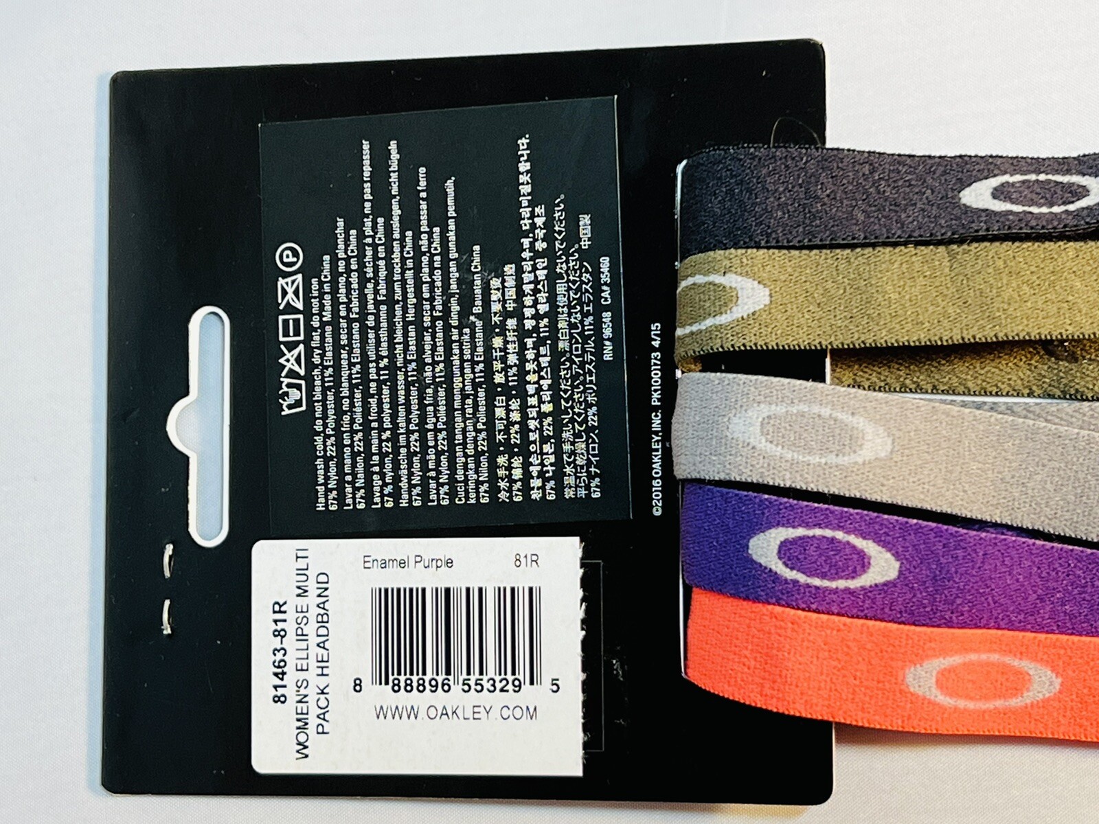 New Oakley 5 Pack Head Band Sweat Womens Gym Jogging Running Black Pink Purple