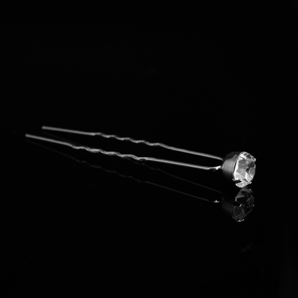 Silver Rhinestone Stud Bridal Wedding Hair Pin – One