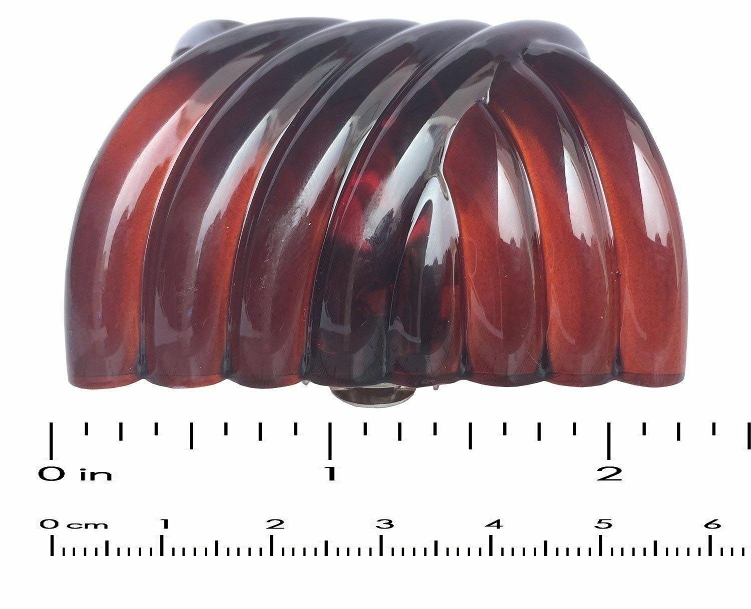 Parcelona French Interwined Brown Shell Celluloid Pony Hair Clip Barrette