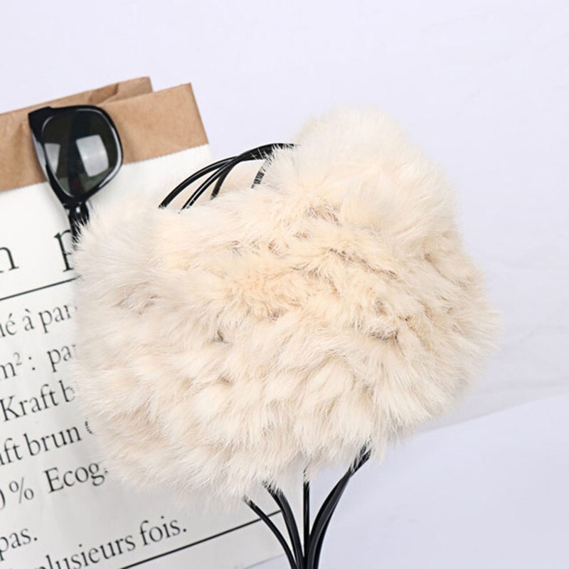 Women Thick Warm Hairband Winter Fluffy Hair Band Wide Edge Plush Headband Soft