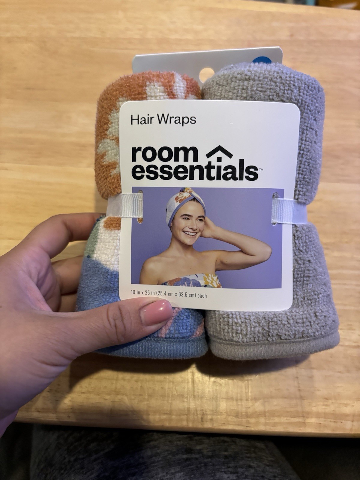 Hair Wraps 2 Pack Polyester Turbans 10” x 25” New Room Essentials