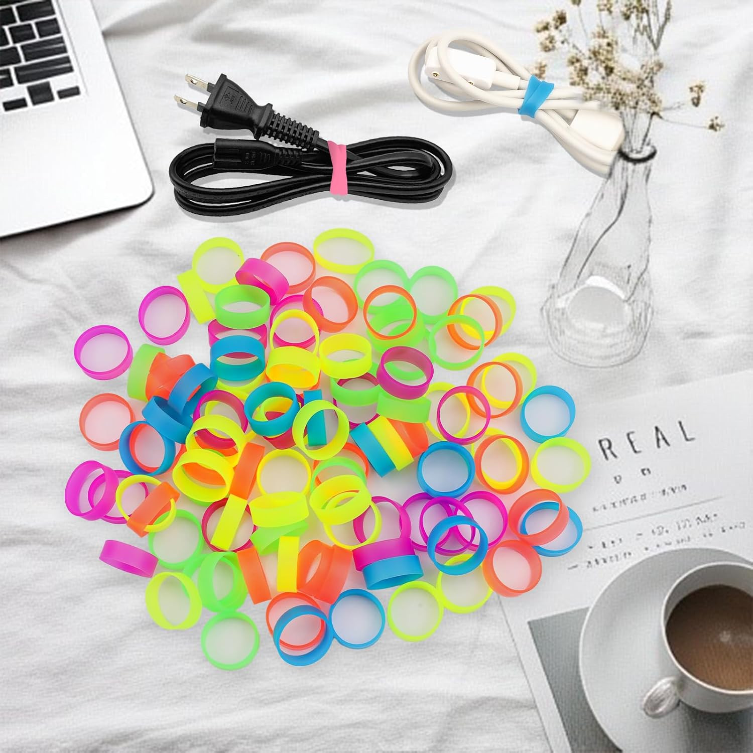 200 PCS Silicone Small Rubber Bands – 0.5 Inch Colorful Small Elastic Rubber Ban