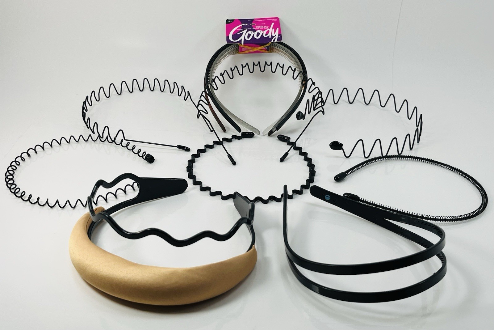 Hair Headband Bundle 12 Pieces Zig Zag Metal Headbands Plastic Hair Bands Set