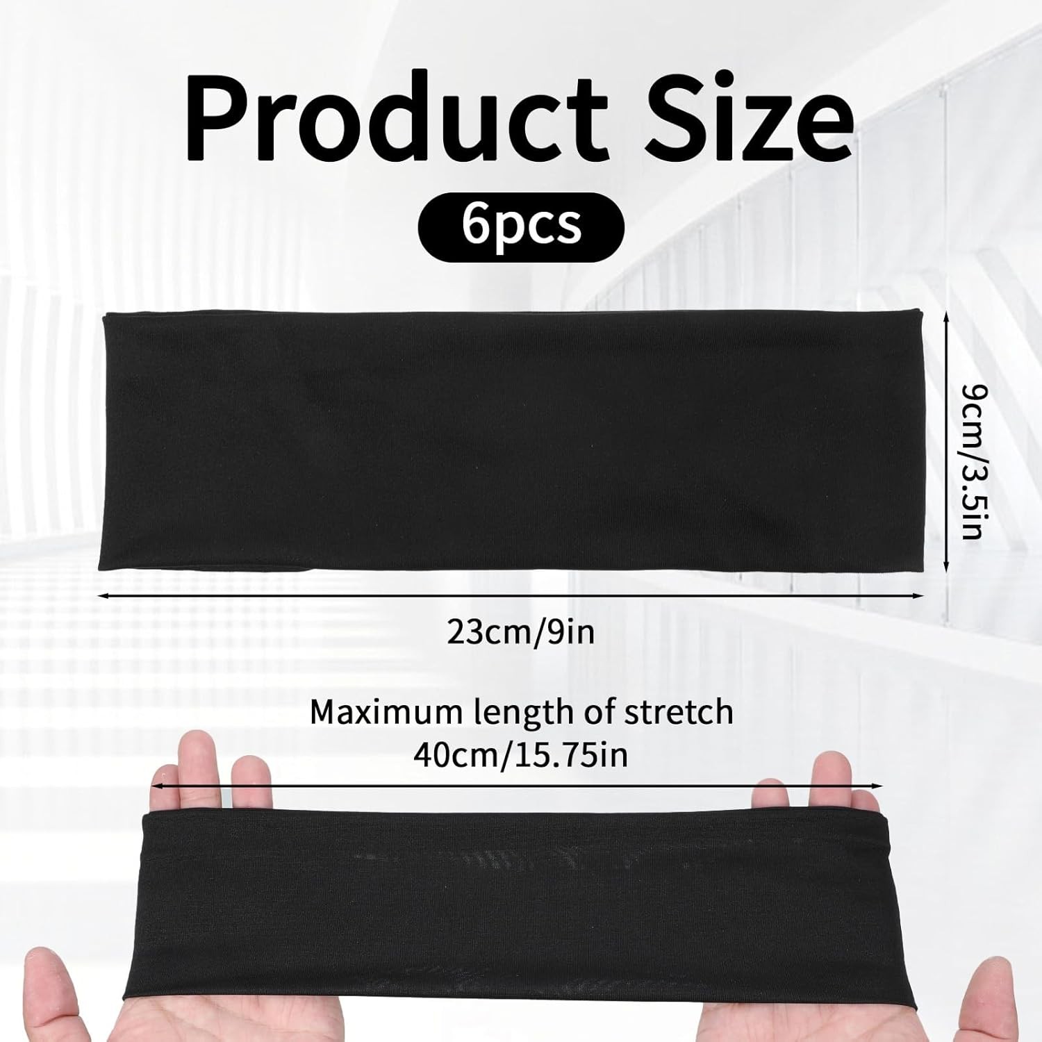 6 PCS Sports Headbands Soft Stretchy Non Slip Sweat Absorbent Headbands