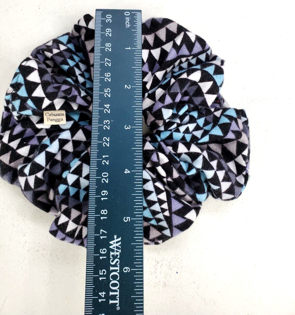 Handmade Women’s Scrunchies size XL Black Cotton Snuggle Flannel Swirl Print New