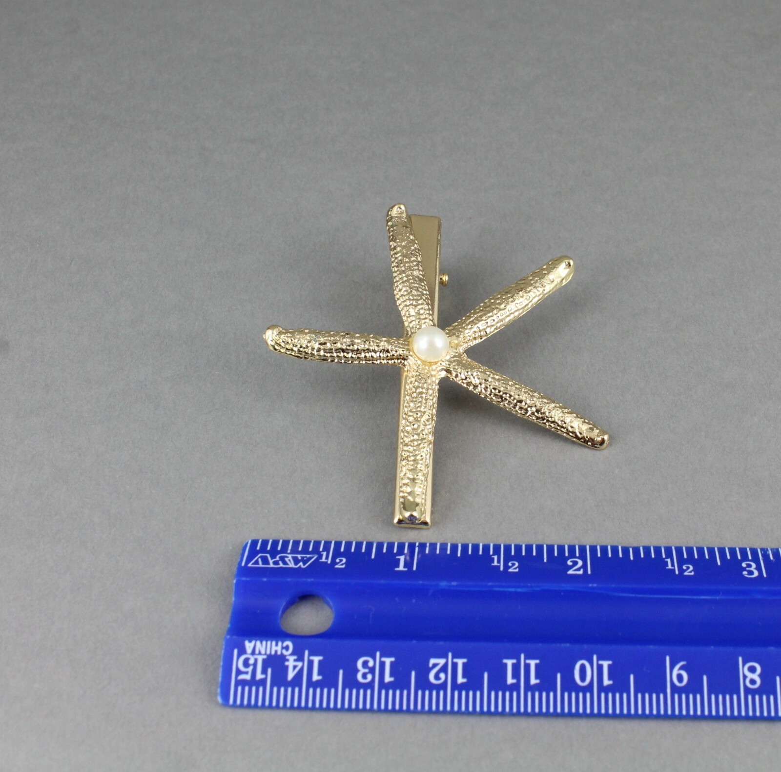 Gold Starfish barrette metal hair clip barrette star fish hair clip clamp