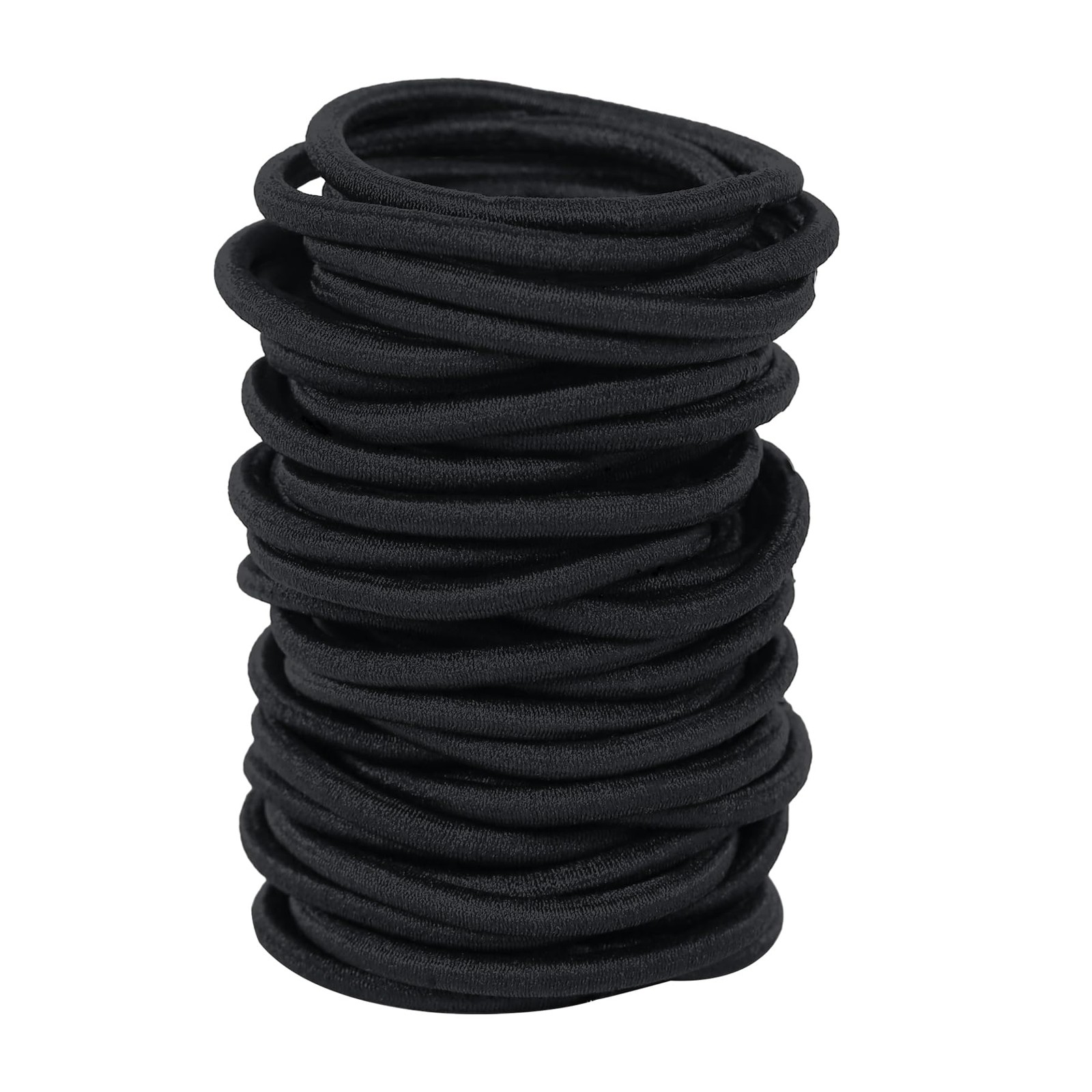Black Hair Ties No Damage Elastic Ponytail Holders Hairbands Women Men 180Pcs