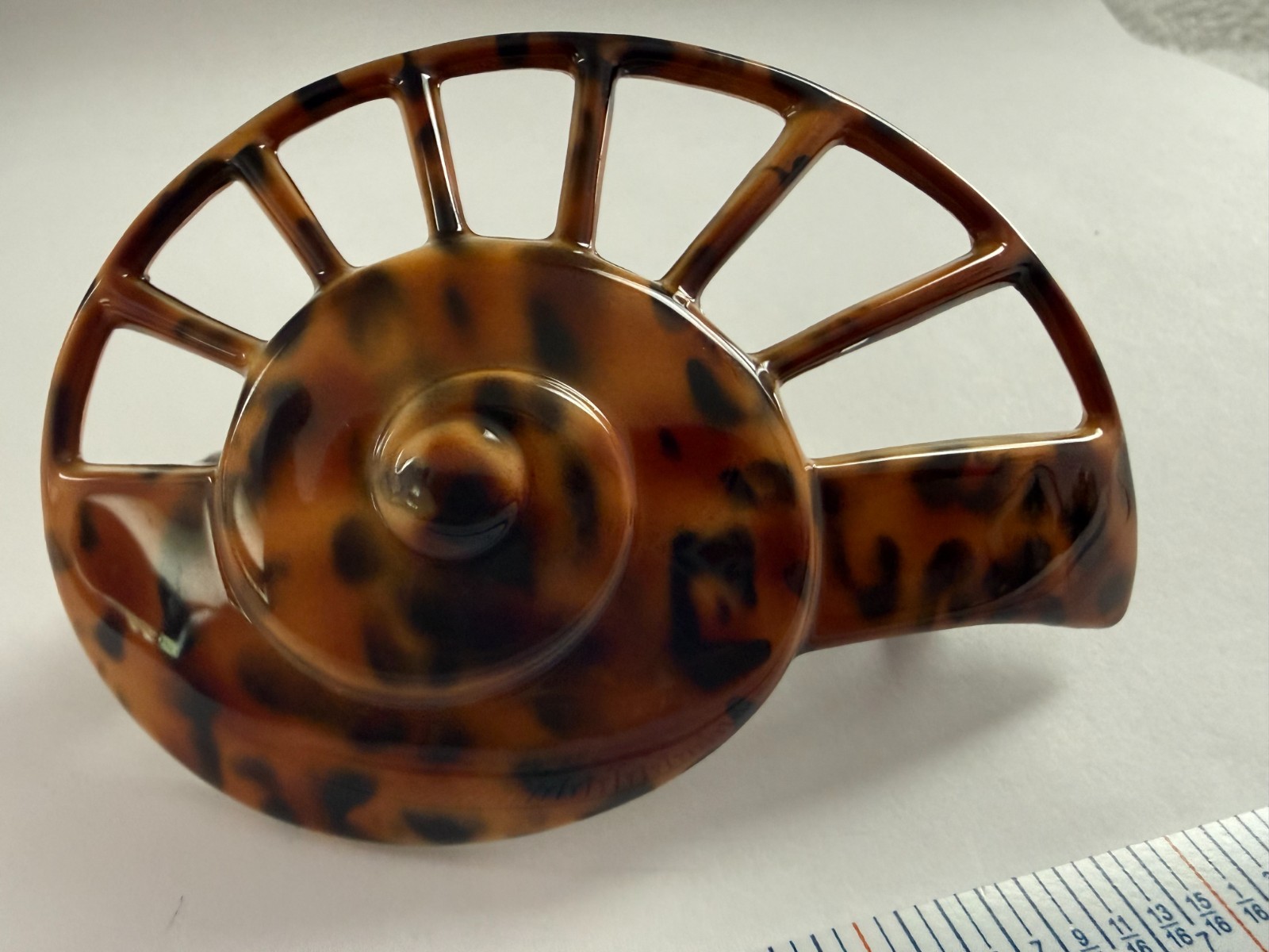 Nautilus Seashell Shell Nautical Hair Clip Barrette Brown Tortoise France 3.5.”