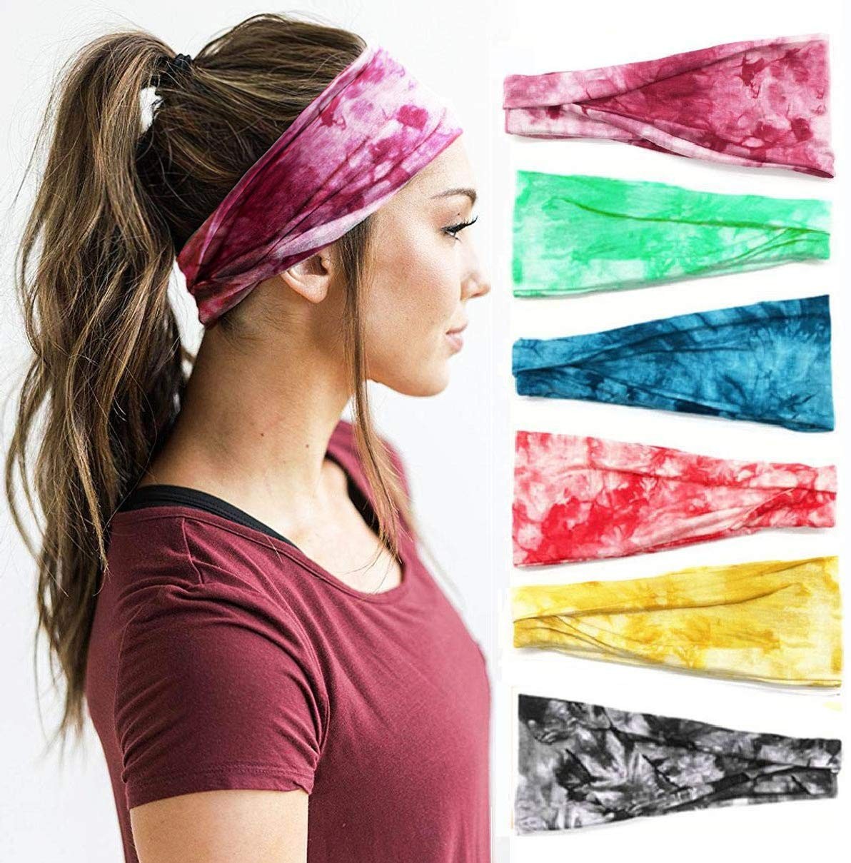 Women’s Headbands Yoga Workout Exercise Headbands for Women Cute Elastic Hair…