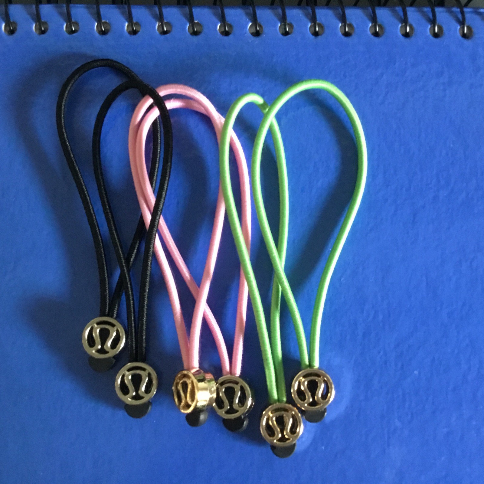Lululemon Zipper Pull Or Hair Tie Black, Pink And Green