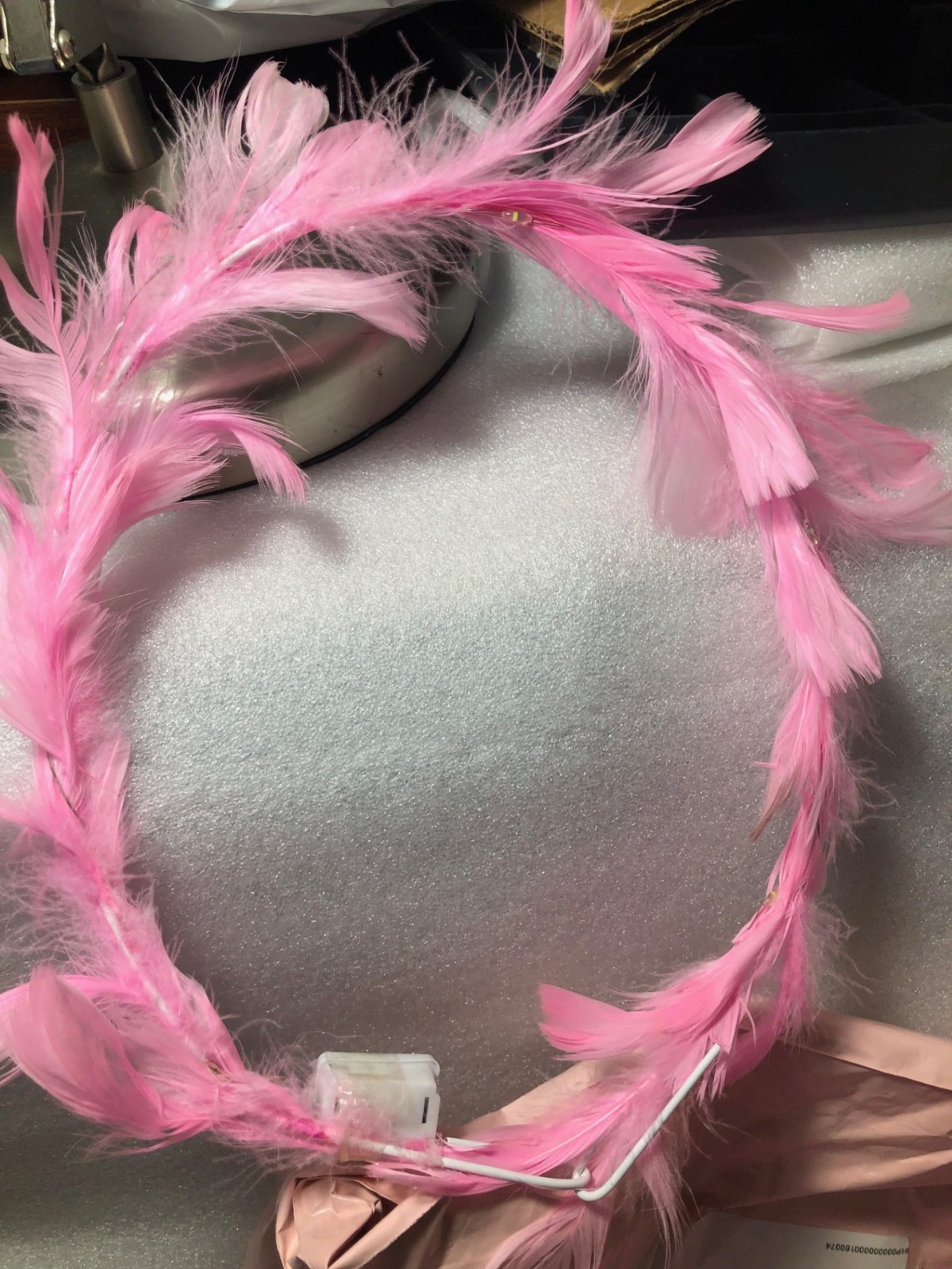 EACH PINK Light Up Angel Halo Headband – Feather Angel Halo Headpiece(T1