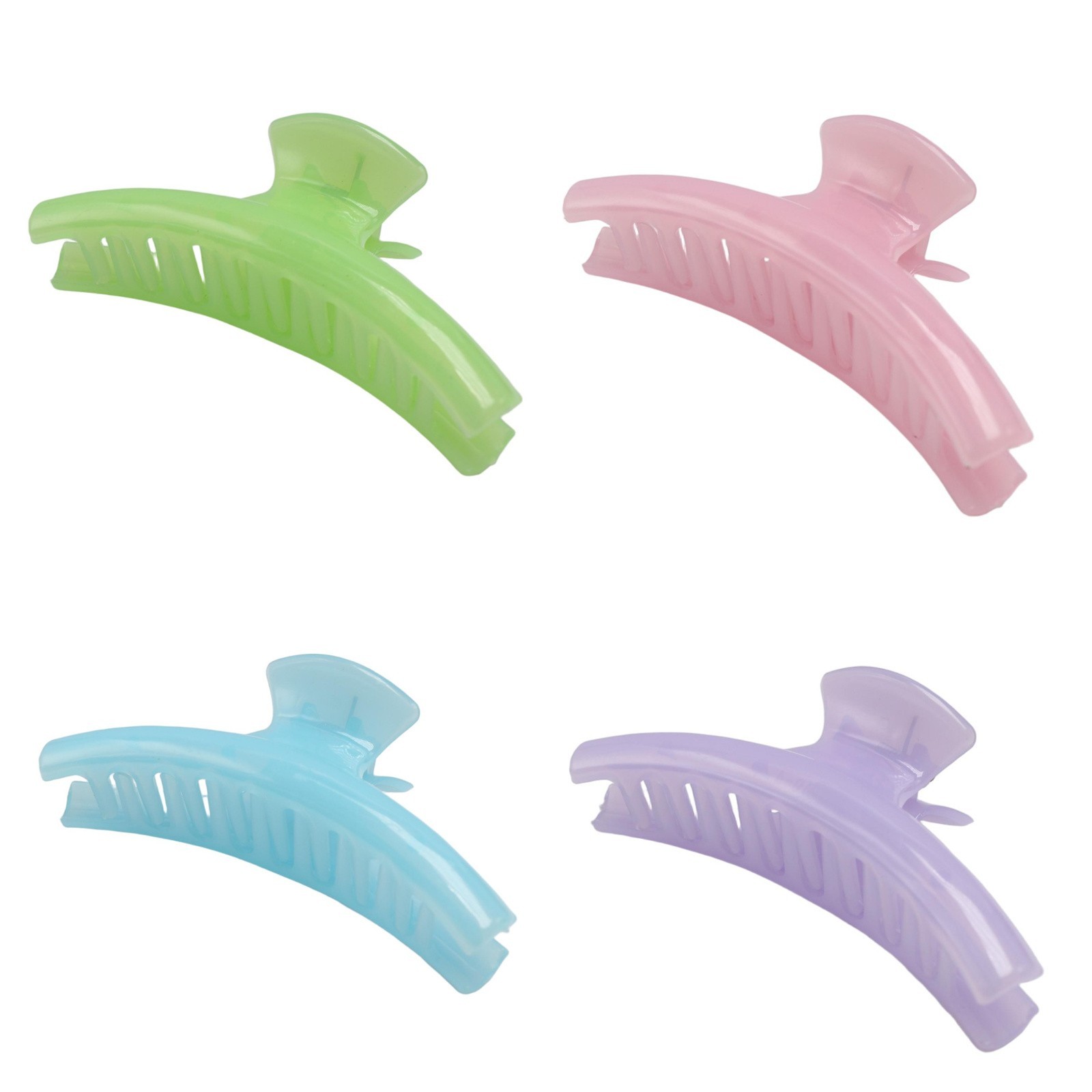 2 Fashion Jelly Tone Plastic Bath Hair Claw Clamp Clips Shower Hairpins 115mm