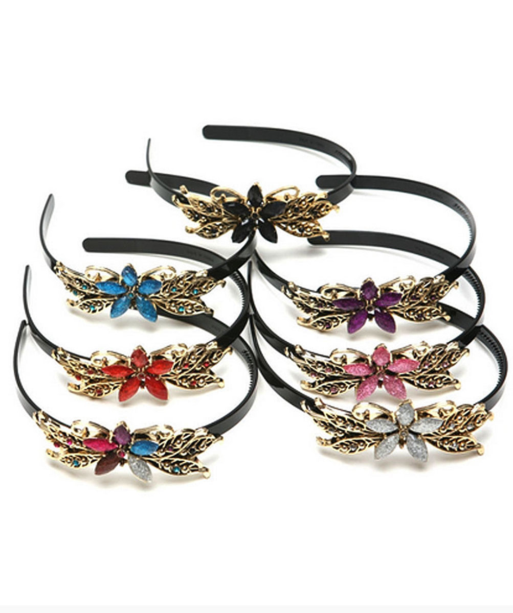 EVE STAR CLEAR PINK BLUE BLACK RED PURPLE MULTI ACRYLIC GOLD HEADBAND ACCESSORY