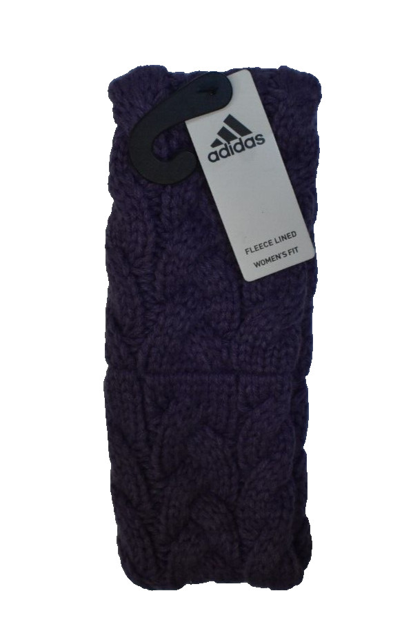 Adidas Fleece Lined Cable Knit Headbands Shadow Violet Purple Winter Headband