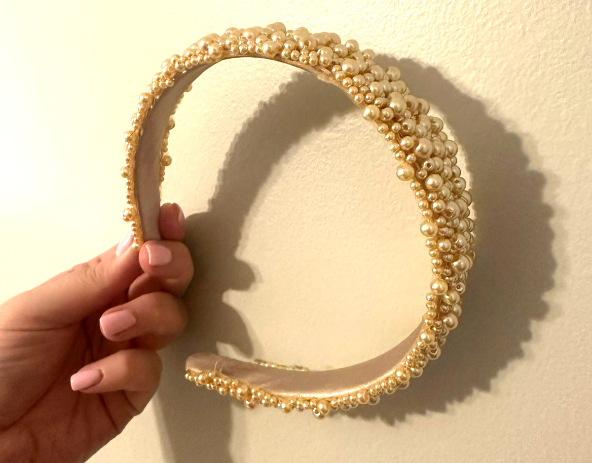 Women’s Ivory Champagne Pearl Cluster Headband