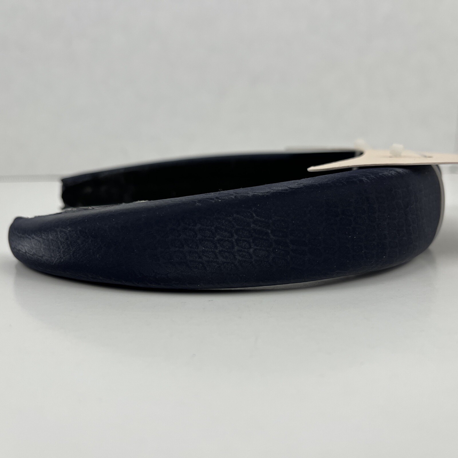 Hive & Co Faux Leather Headband Navy Blue Padded Snake Skin Texture