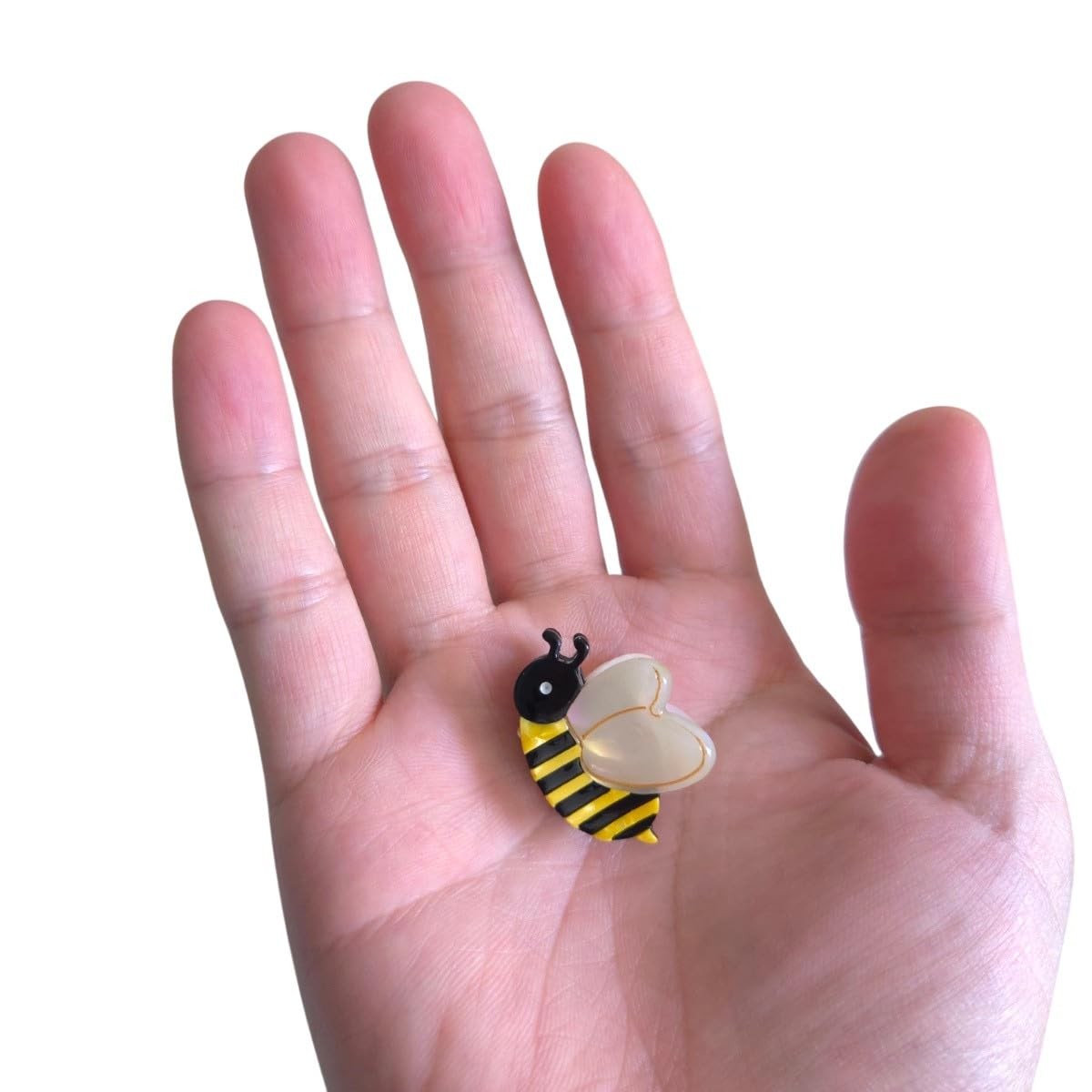 Funny Mini Bee Hair Clip,Novelty Acetate Claw 1 Count (Pack of 2),