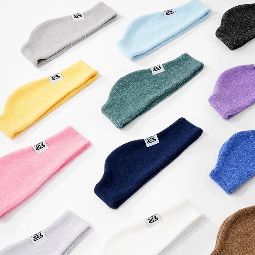 Winter Runing Headband Thick Knitted Ear Warmers Fleece Ear Cover for Men Women