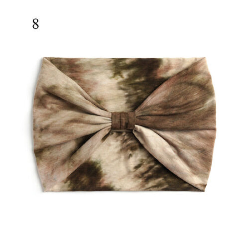 Headband for Women Boho Tie Dye Yoga Wide Knotted Sport Head Wraps Turban