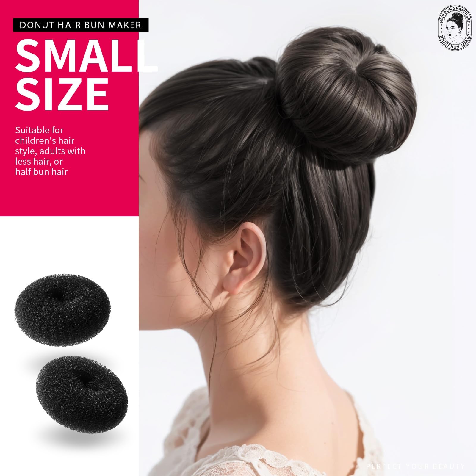 7 Pcs Donut Hair Bun Maker Set Doughnut Bun Ring Styler Maker for Women