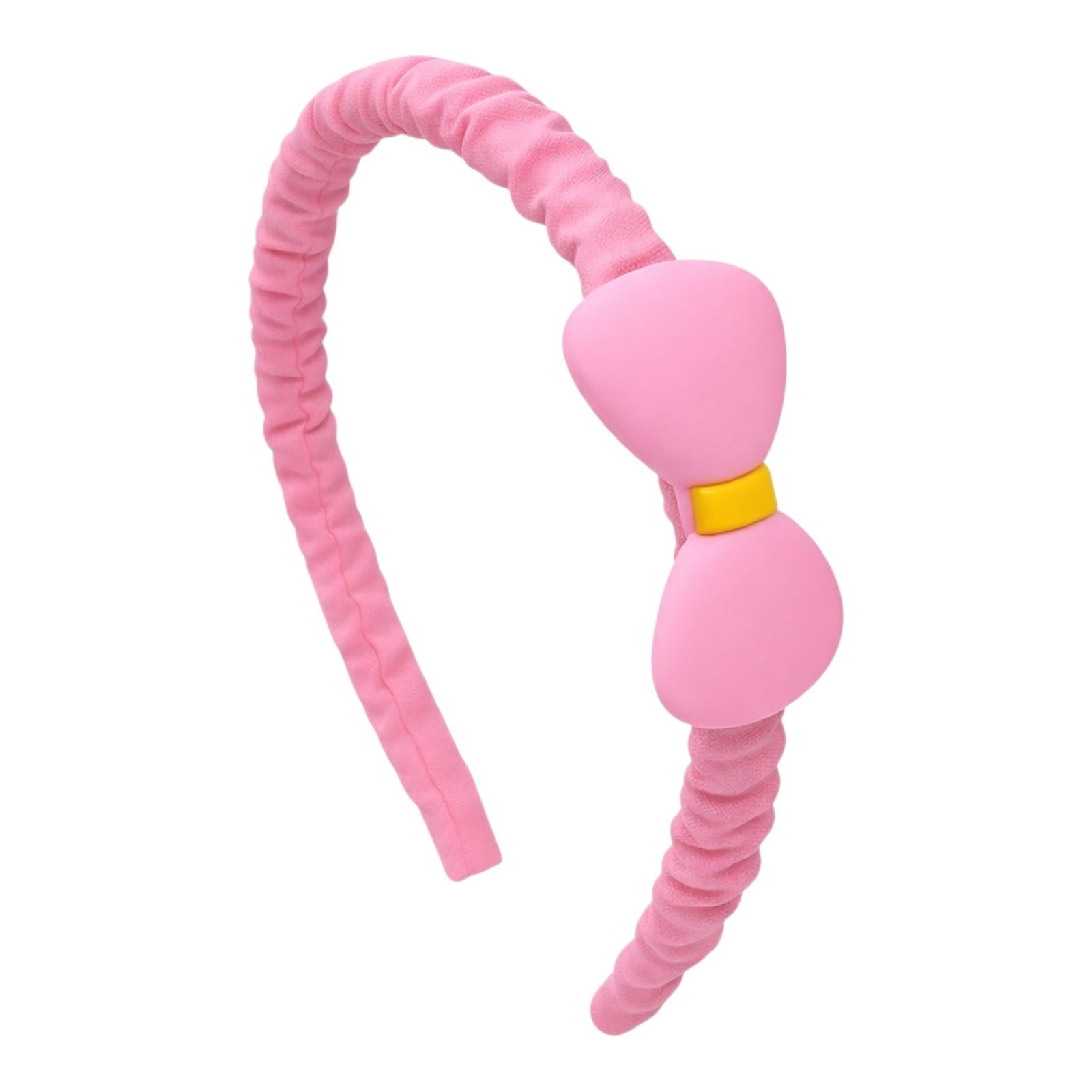 5PCS Girls Bow Headbands Fabric Covered Plastic Ruched Hair Bands