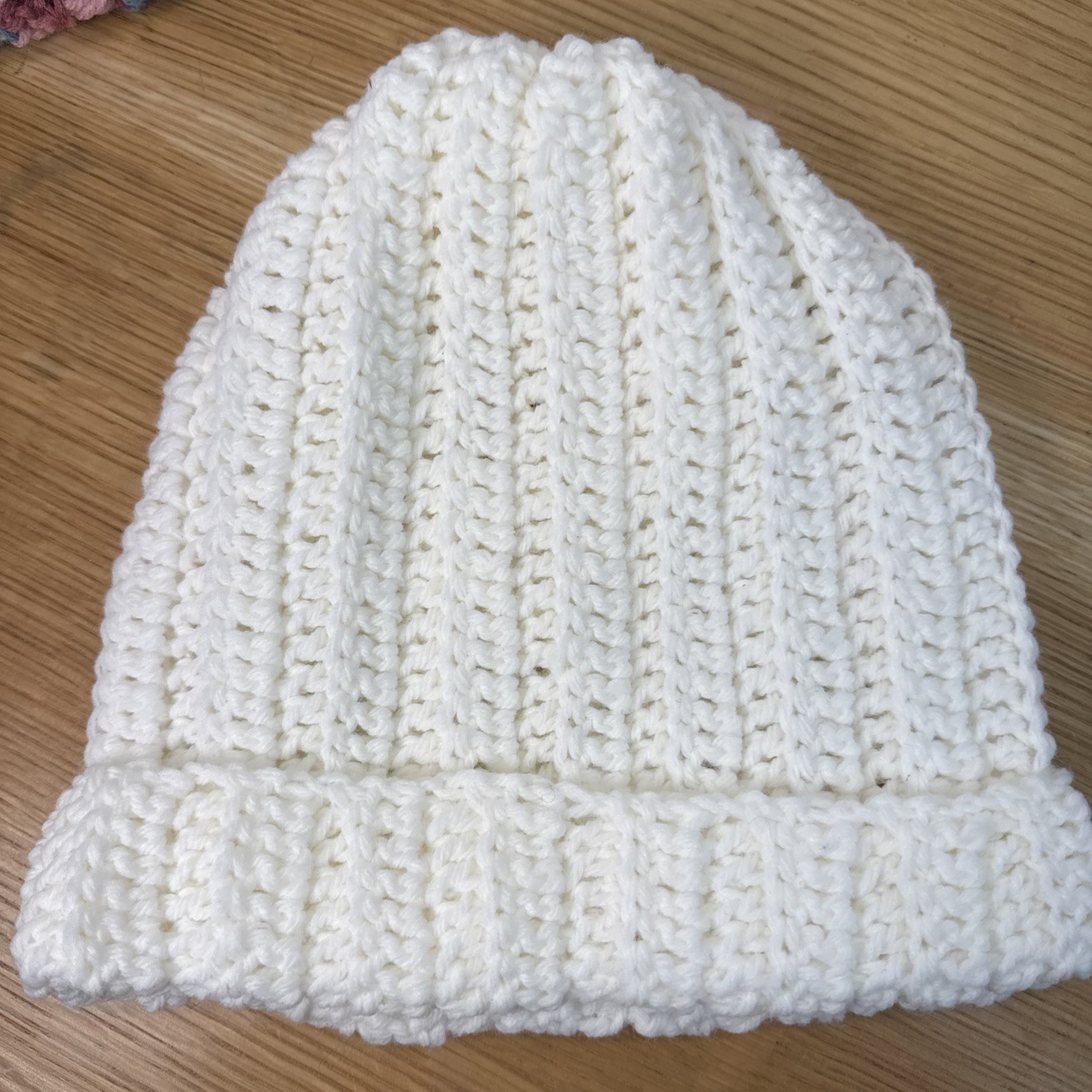 Lot Of 4 Homemade Knitted Hats,2 Reg ,1 Ponytail,1 Head Band Adults