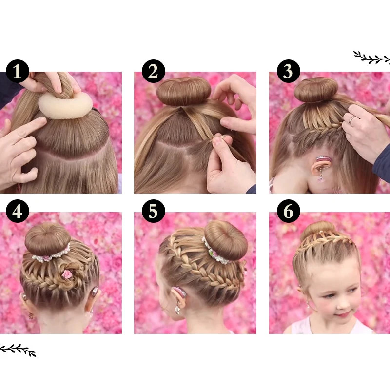 Hair Donut Bun Maker Ring Style French Mesh Chignon Ballet Dance Sock Bun Updo