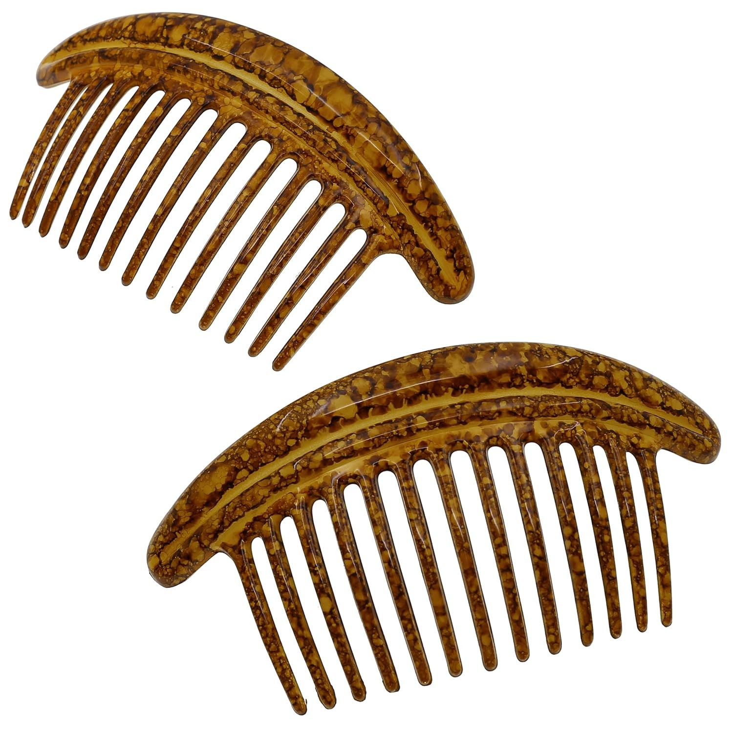 French Hair Side Comb Amber CP3329 Interlocking French Twist Bobby Pins Updo