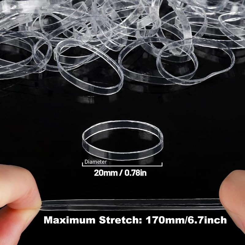 2000 PCS Elastic Hair Accessories Set – Clear Mini Rubber Ties, Soft Non-Slip…