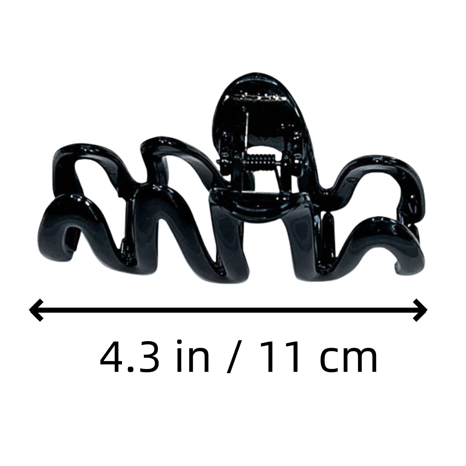 hhfvvda 4 PCS Wavy Hair Claw, Elegent 1 Count (Pack of 4), Brown, Black, Red