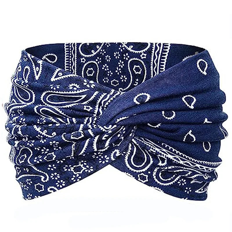 Headbands Yoga Wide Thick Stretch Boho African Turban Leopard Knotted Women