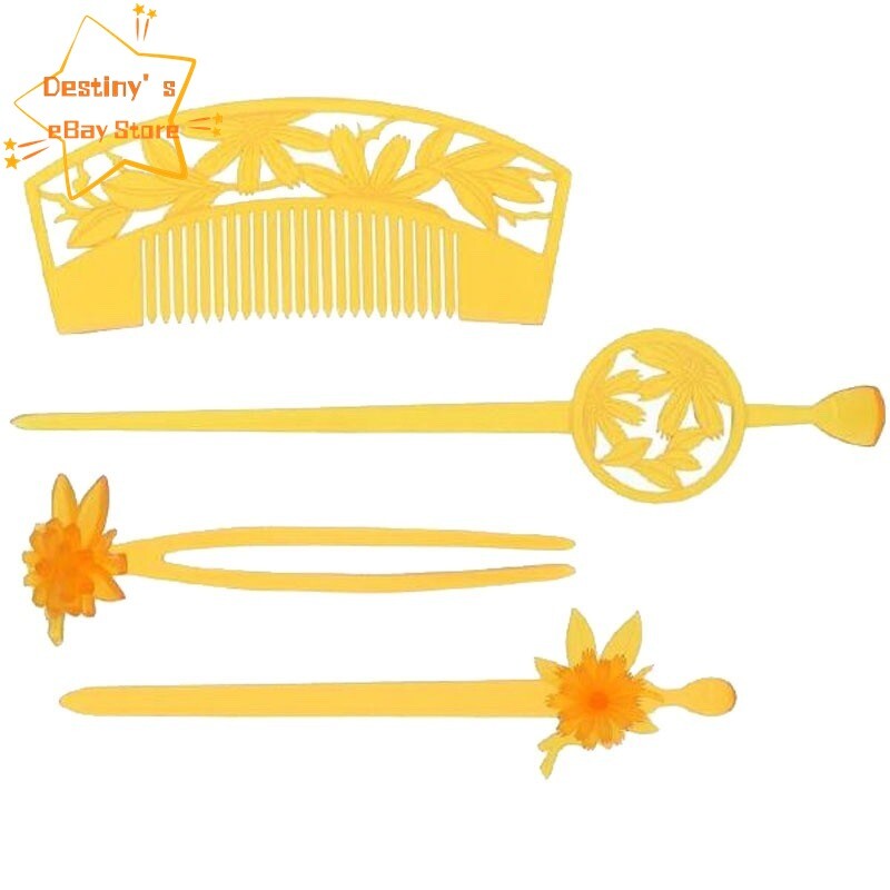 Japan KANZASHI Comb Headwear KYOTO KIMONO Geisha Acrylic Hairpin Vintage Gift