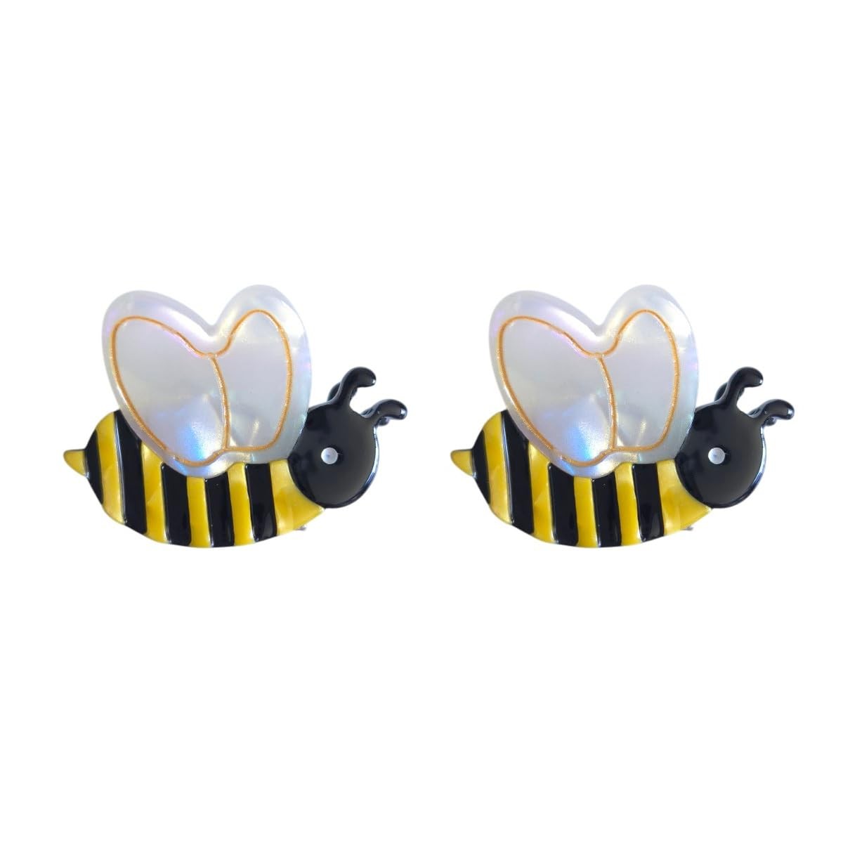 Funny Mini Bee Hair Clip,Novelty Acetate Claw 1 Count (Pack of 2),