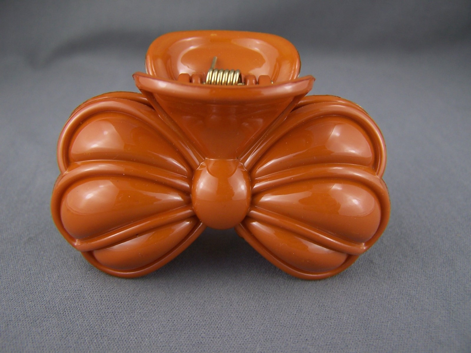Caramel Brown plastic 3 1/8″ long barrette hair accessory clip claw clamp teeth