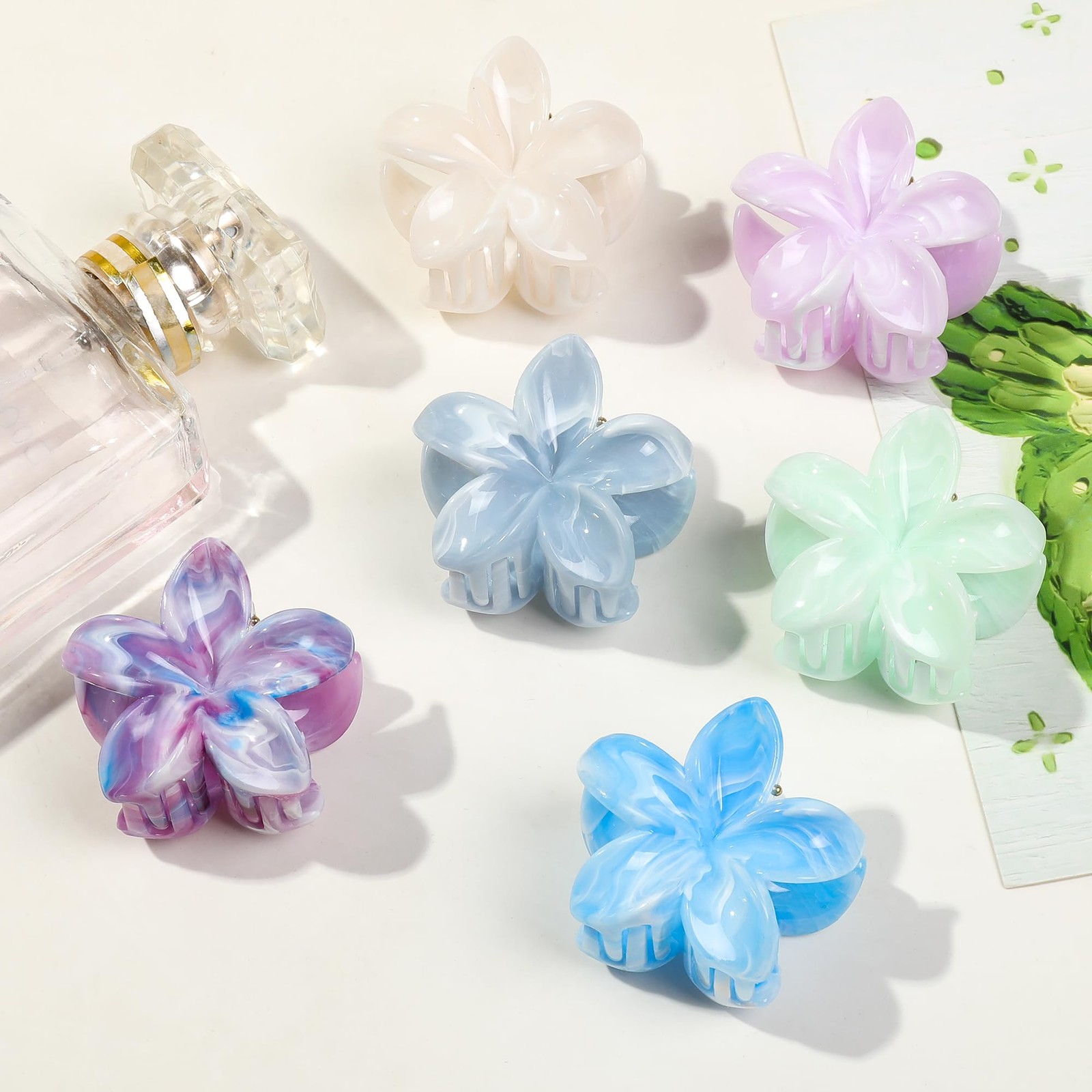 10 Pcs Flower Hair Claw Clips for Women – Small 5 Count (Pack of 2), Clourful