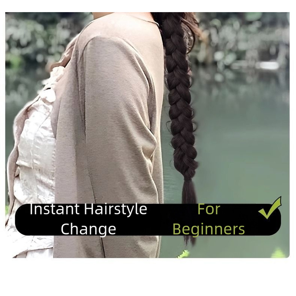 For BRAIDED Ponytail Extensions Natural Color High Temperature Fiber 45cm