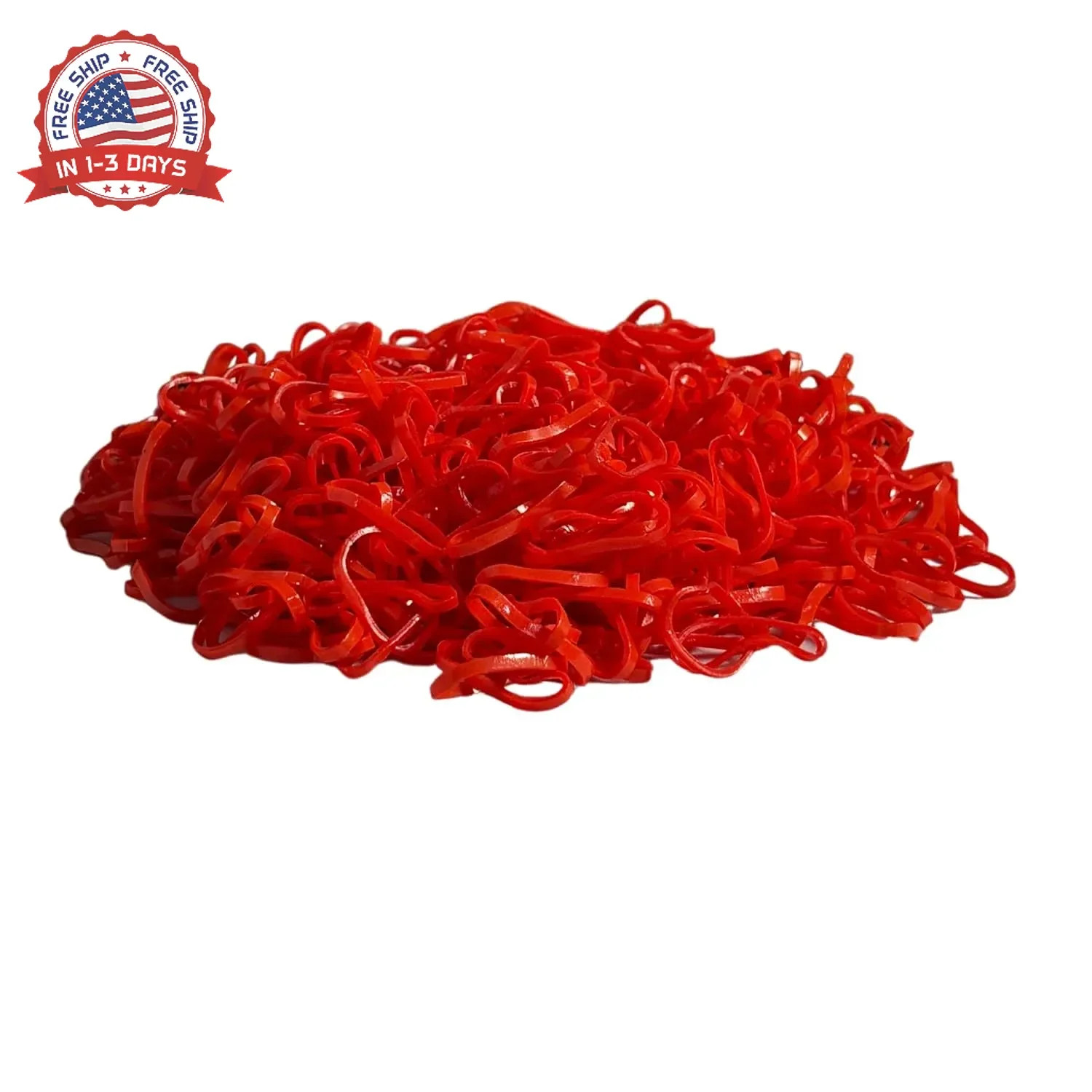 500 Pack Red Rubber Bands for Hair – 22mm Durable, No-Damage Elastic Hair Ties f