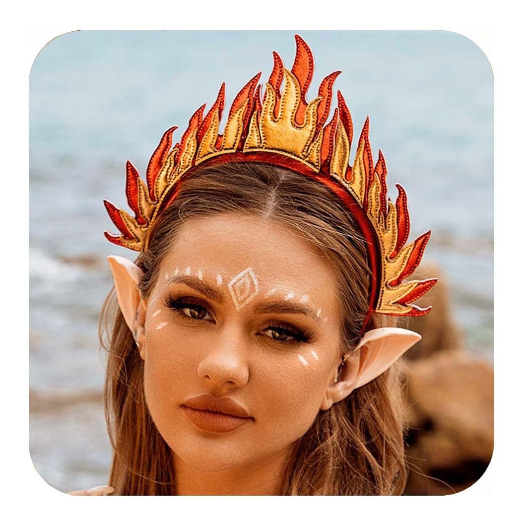 Flame Headband Fire Headpiece Halloween Costume Headwear Hair Accessories for…