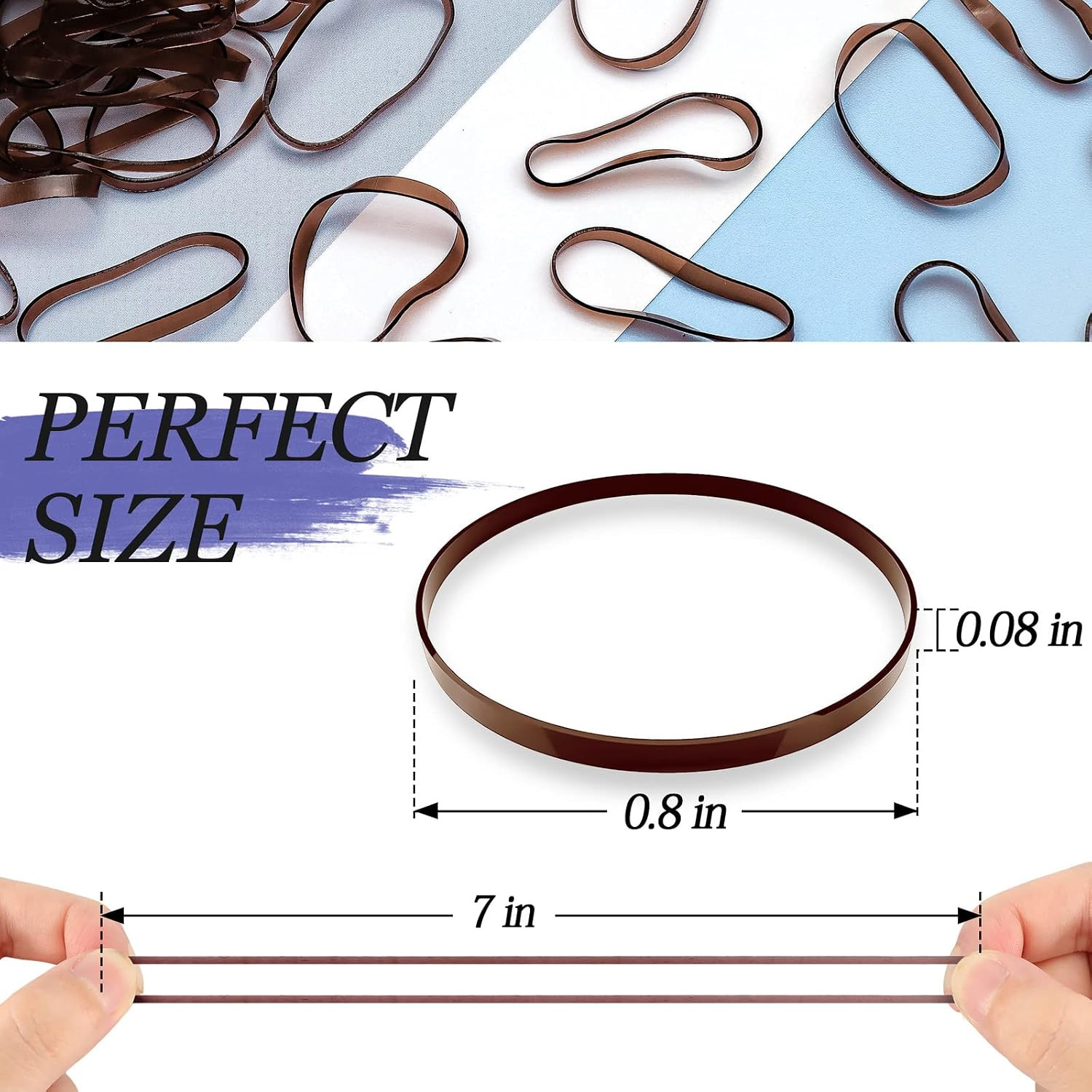 1000Pcs Brown Mini Rubber Bands, Soft Small Hair Ties for Kids Toddlers Girls, E