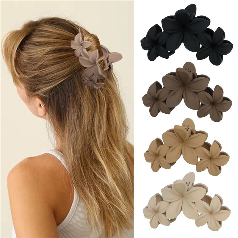 4PCS Large Flower Hair Claw Clips Non-Slip Matte Strong Hold for Thick Hair