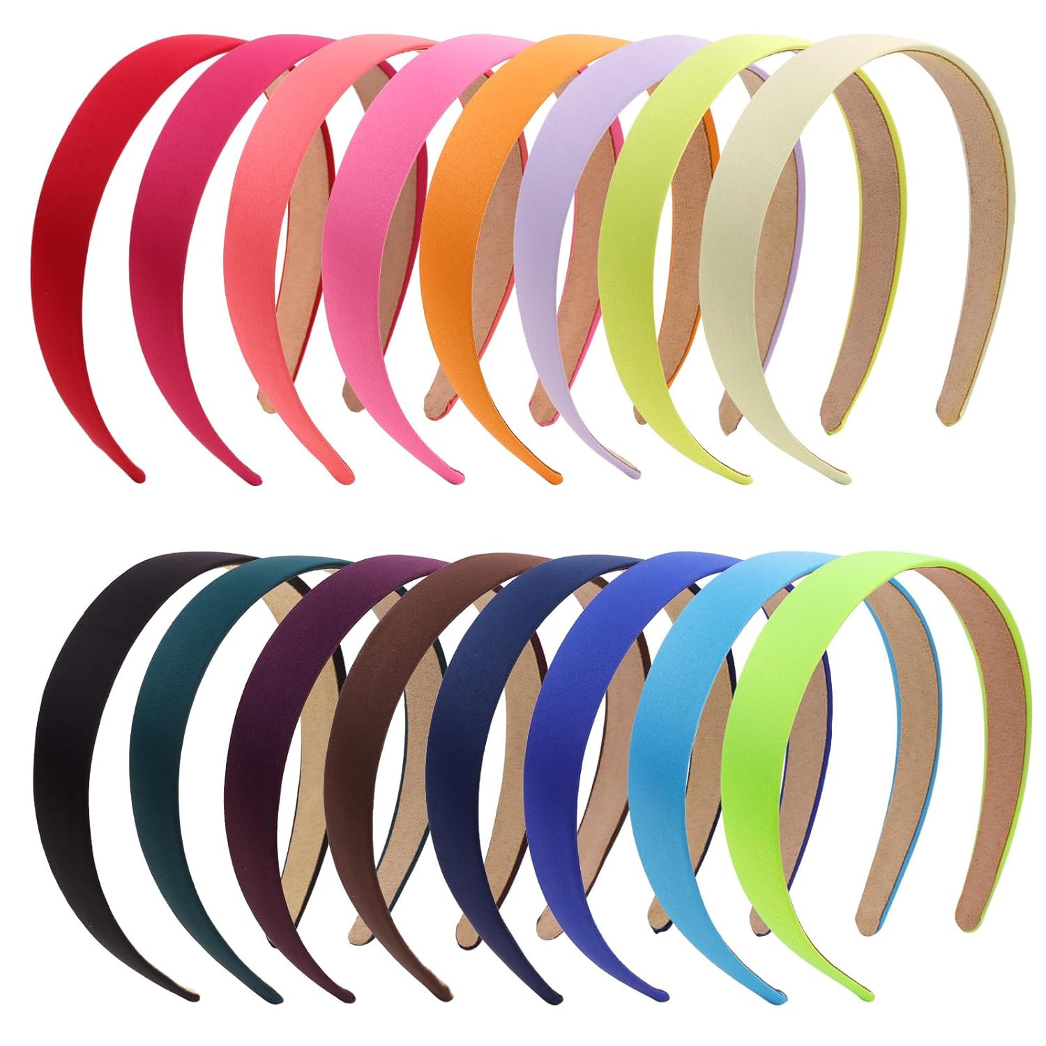 16 Pcs Non-Slip Multicolored Headbands for Women and Girls – DIY Hair Accessorie