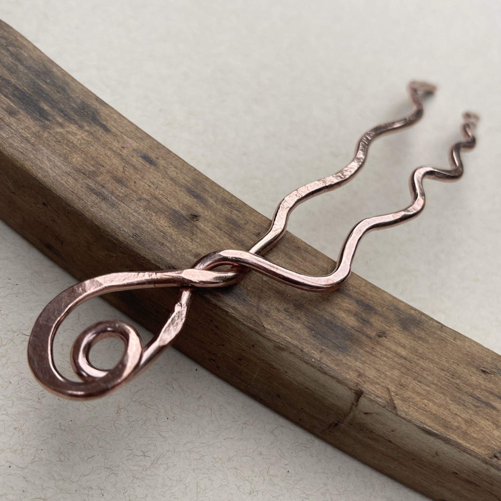 Hair Piece, Stick, Slide, Fork, Handmade Copper