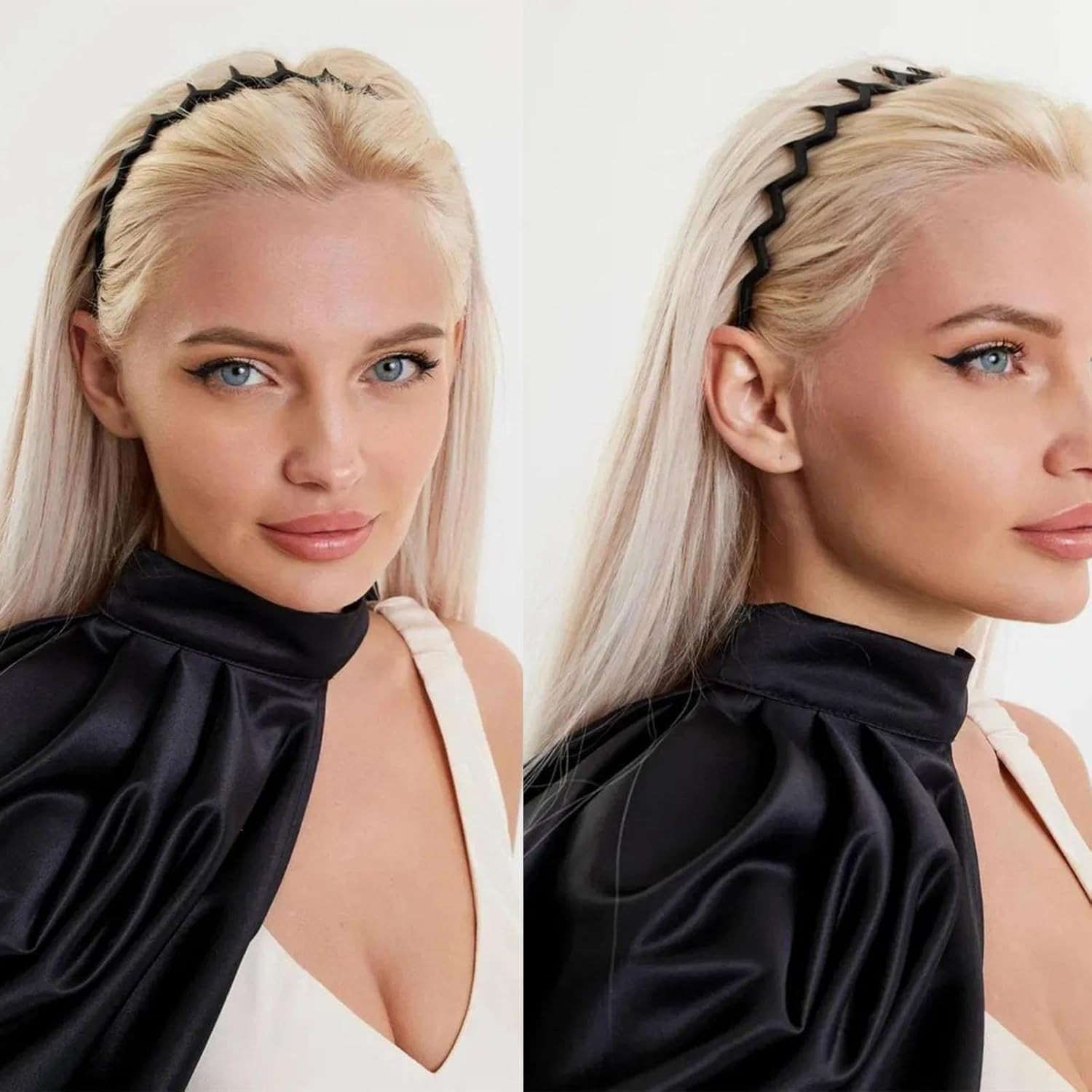 6 PCS Zig Zag Headbands Plastic Wavy Hair Head Band Comb with Teeth Hoop Accesso