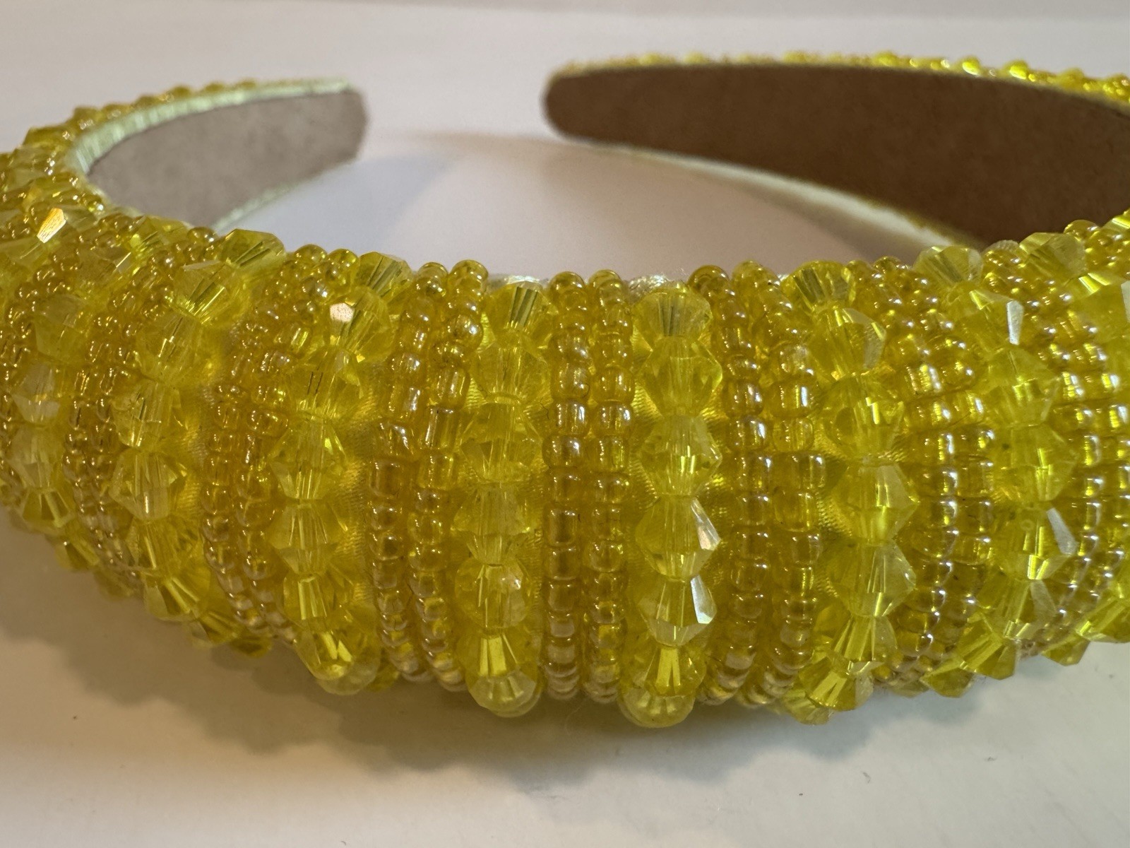 Yellow Beaded Statement headband NWOT Mob Wife
