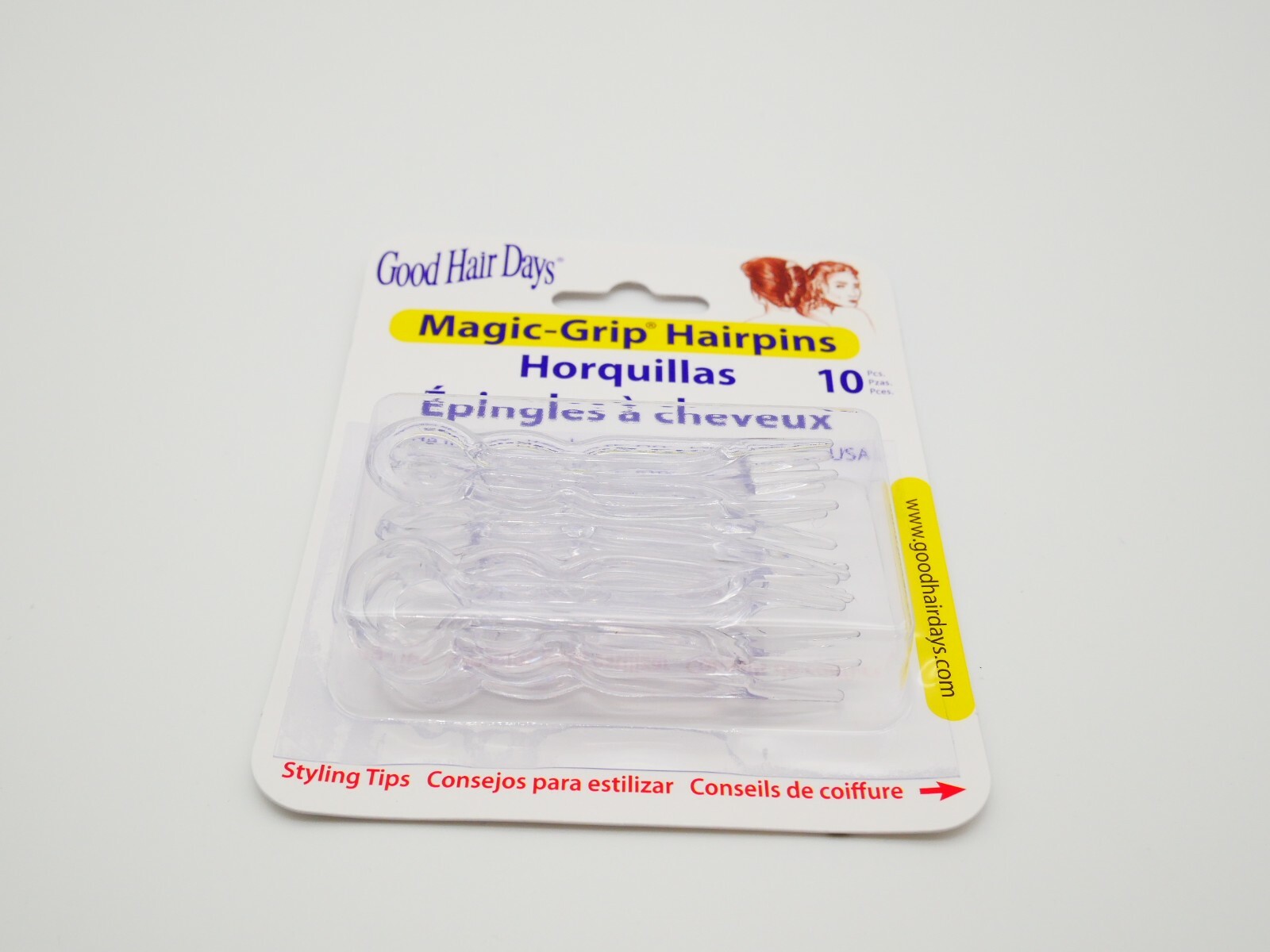 2 x Packs Magic Grip Hairpins 2 1/2″ Clear Crystal (20 Pcs) Good Hair Days