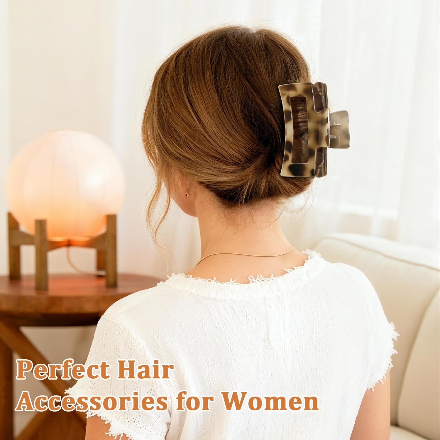 10 Pack Square Claw Clips, Big and Small Rectangle Hair Leopard print color