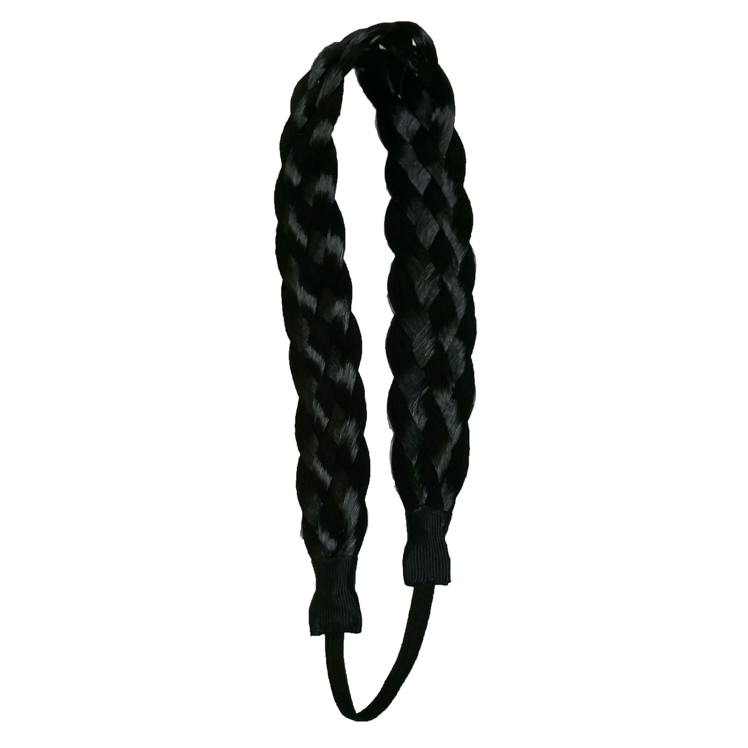 Synthetic Hair Band Plaited Headband Braided with Elastic 3/4″~1″ Wide