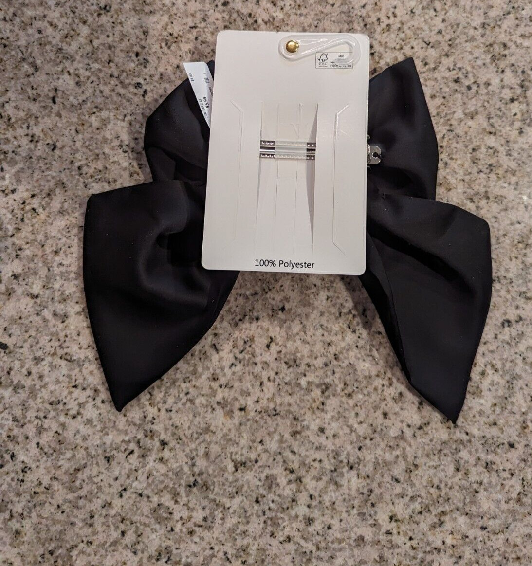 NWT SUNDAY STATE bow Black 100 polyester 7 inch x 8 inches