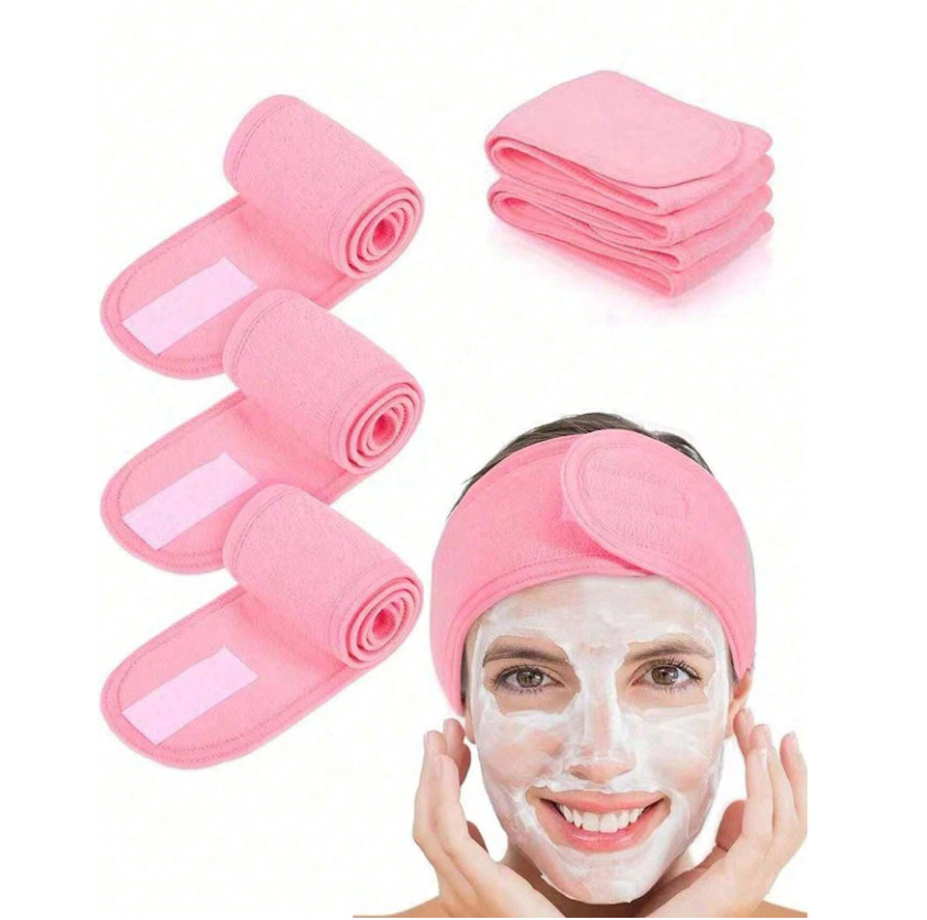 1pc Adjustable Non-Slip Spa Headband – Soft Wide Band for Makeup & Skincare – V2